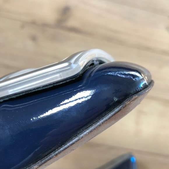 Women’s Scarlet Dark Blue Square toe Leather High Heel Pumps Shoes size 38.5 - Picture 9 of 13